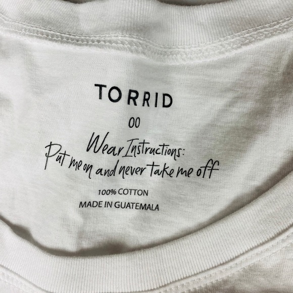 Torrid White & Pink Raglan Tee 00 NWT - Picture 9 of 9